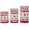 Northlight Set of 3 Nordic Reindeer Flameless Flickering LED Christmas Wax Pillar Candles 6"